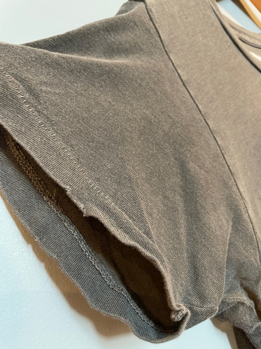 THE GREAT. Charcoal Gray Crewneck Tee size 1 distressed - Picture 8 of 9